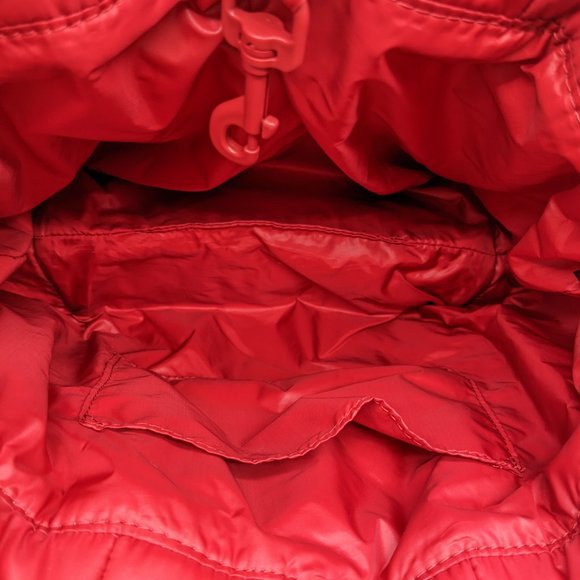 MICHAEL KORS Stirling quilted recycled nylon puffy SMALL tote bag -RED - Picture 9 of 12